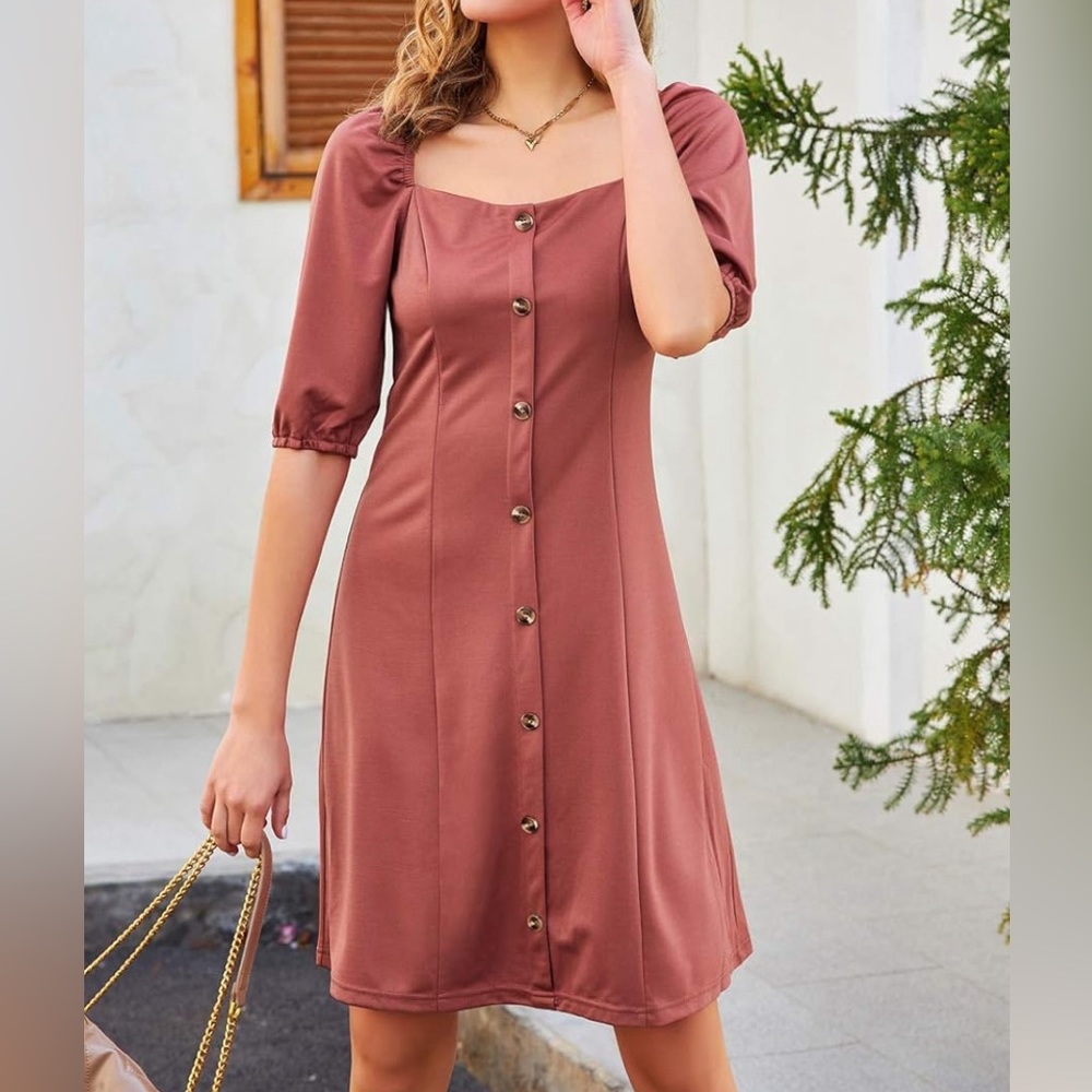 MIDI button down dress